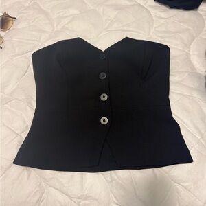 Dynamite Strapless Black Peplum Top